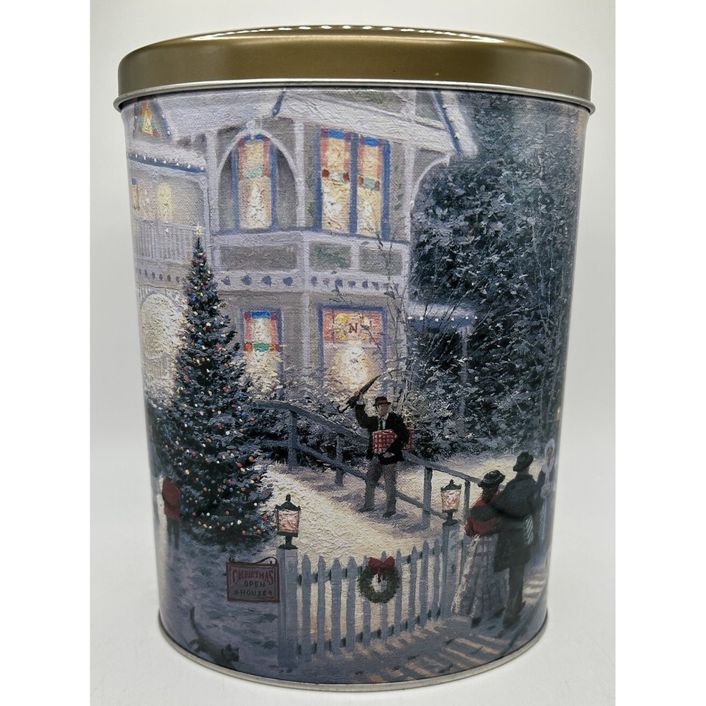 Thomas Kinkade Winter Holiday Oval Cookie Tin Christmas Painter Of Light